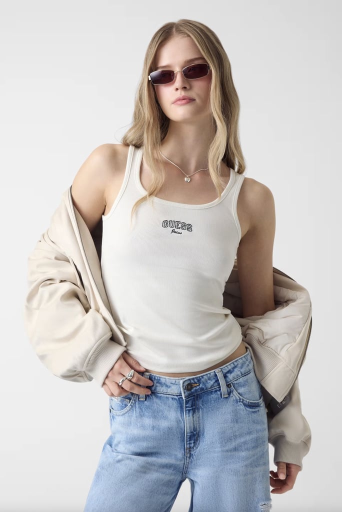 GUESS JEANS Embroidered Logo Slim Tank
