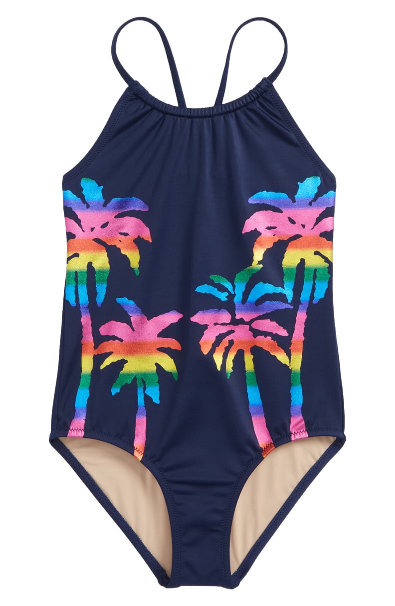 Foil Palm Trees One-Piece Swimsuit