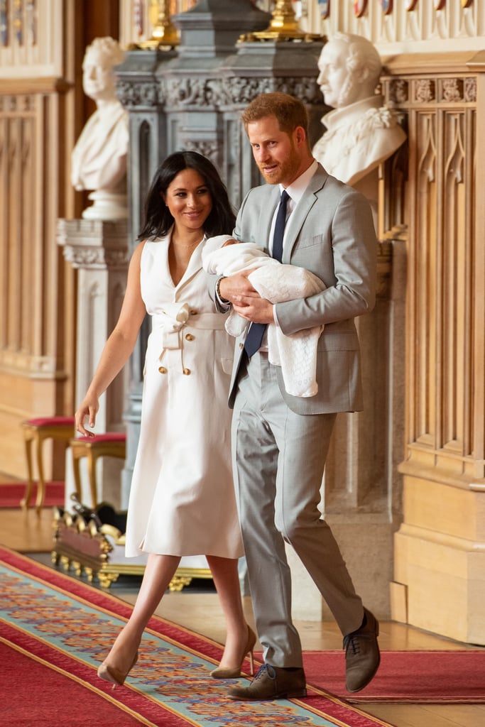 Meghan Markle White Trench Dress in Baby Pictures