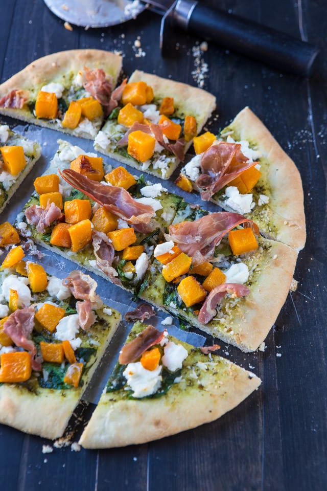 Spinach, Prosciutto, and Butternut Squash Pizza