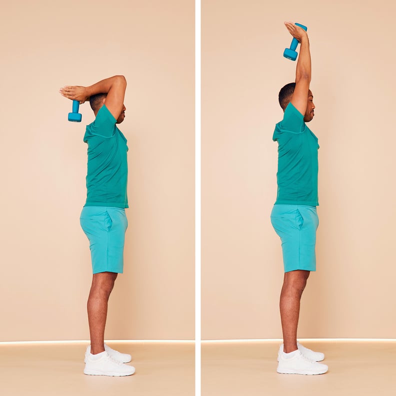 2 dumbbells and this 12-minute standing arm workout to build