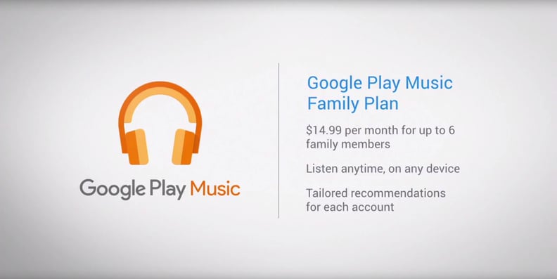 A new family plan for Google Play Music.