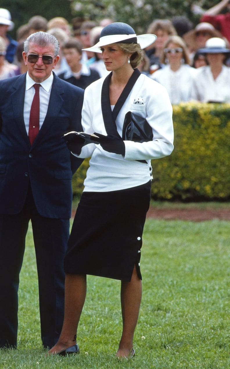 Princess Diana Wearing a Frederick Fox Hat in Australia, 1985