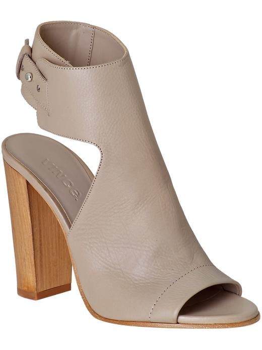 Vince Addie taupe ankle-strap thick-heel bootie ($395)