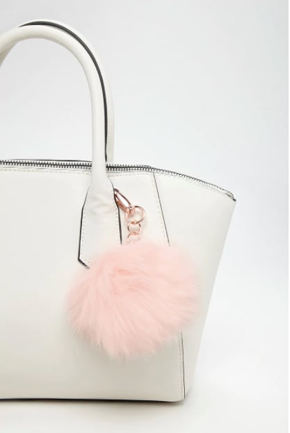 Faux Fur Pom-Pom Keychain