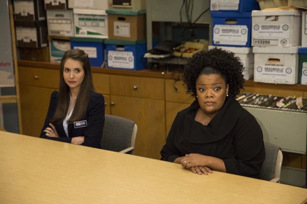 Annie (Brie) and Shirley (Brown) on Community's season premiere.