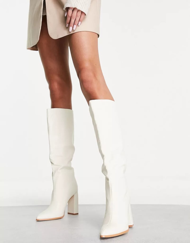 A Knee-High White Boot: ASOS Public Desire Posie Heel Knee Boots