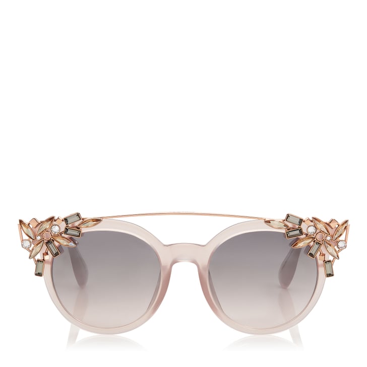 Jimmy Choo VIVY Pink Round Framed Sunglasses with Detachable Jewel