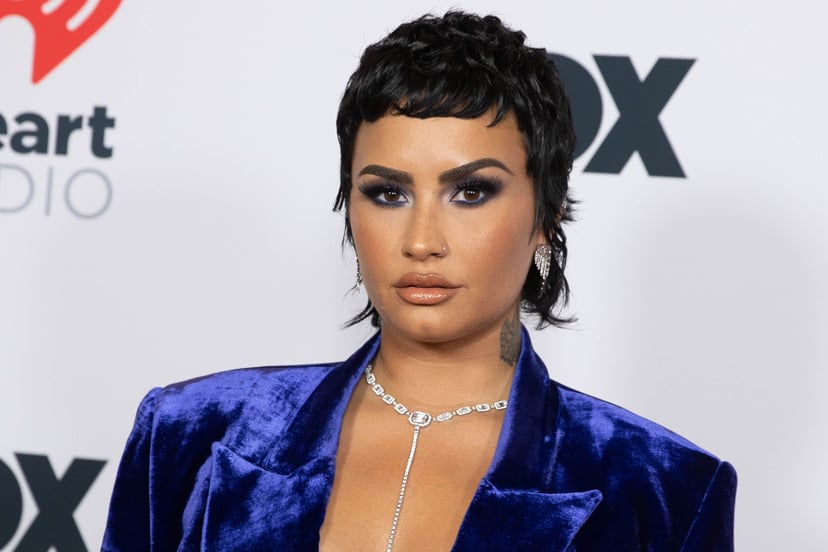 LOS ANGELES, CALIFORNIA - MAY 27: Demi Lovato is seen arriving at the 2021 iHeartRadio Music Awards on May 27, 2021 in Los Angeles, California. EDITORIAL USE ONLY (Photo by Emma McIntyre/Getty Images for iHeartMedia)