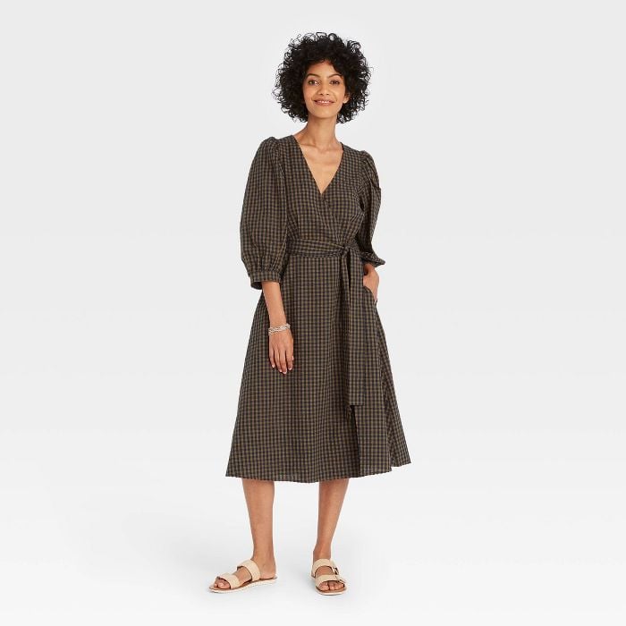A Customer Favorite: A New Day 3/4 Sleeve Wrap Dress | These 14 Dresses  Have Pockets, So They'll Be Your Ultimate BFFs This Fall | POPSUGAR Fashion  Photo 2