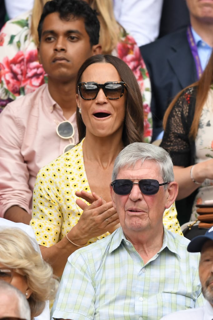 Pippa Middleton Yellow Floral Dress at Wimbledon 2019