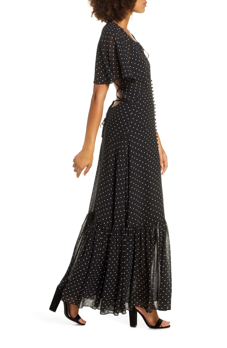 Ever New Spotted Chiffon Maxi Dress