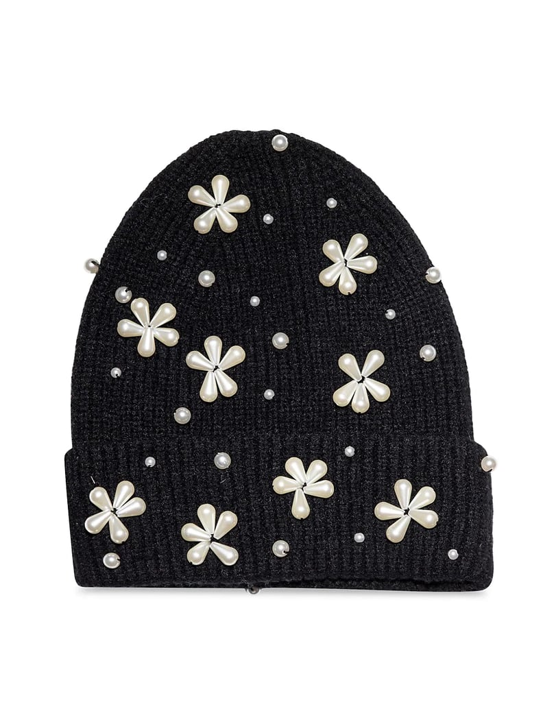 Lele Sadoughi Pearl Snowflake Beanie