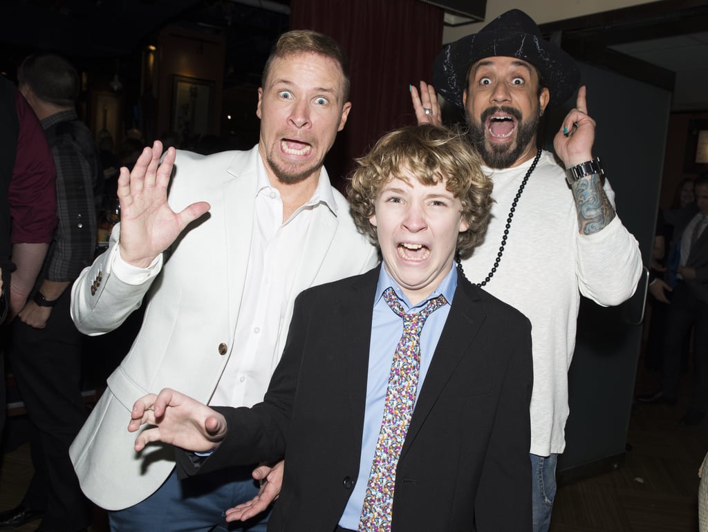 Brian Littrell AJ McLean at Disaster Broadway Opening Night