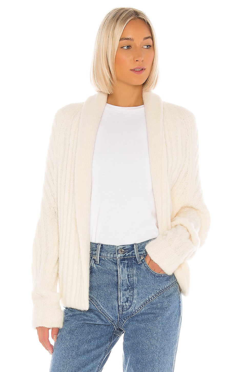 Textured shawl cardigan sale