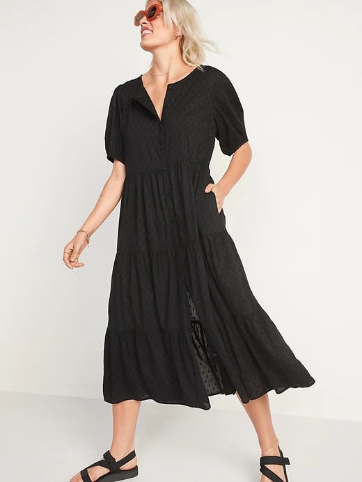 Old navy black 2025 midi dress