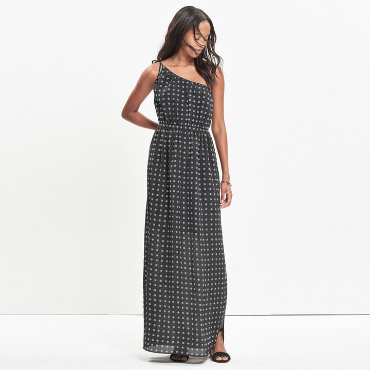 Madewell Silk Tie-Shoulder Maxi Dress in Scatterblock ($198)