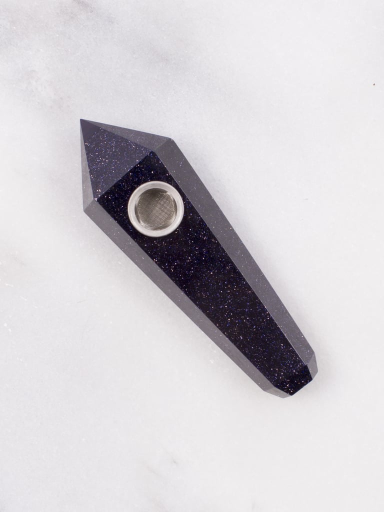 Purple GoldStone Crystal Stone Pipe ($89)