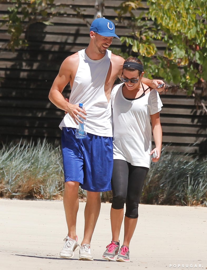 Lea Michele got cute with her boyfriend, Matthew Paetz, after feeding their hiking habit in LA on Wednesday.