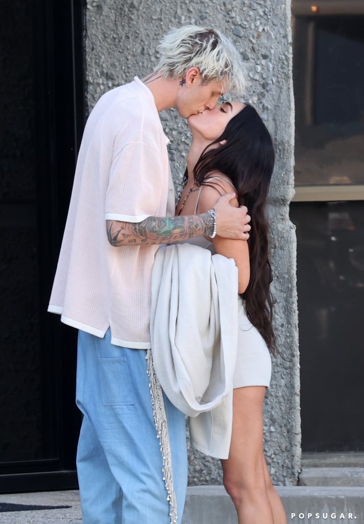 See Megan Fox Wearing a Beige Joah Brown Set With MGK