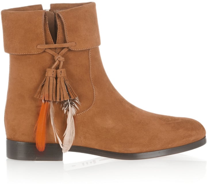 Aquazzura Feathered Suede Ankle Boots ($895)