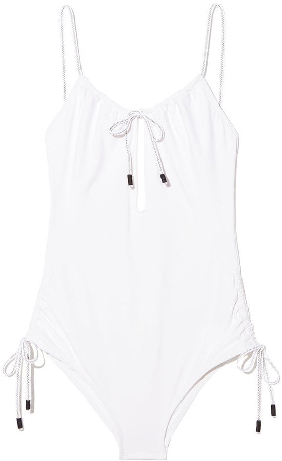 Candice Swanepoel's White One-Piece Swimsuit | POPSUGAR Fashion