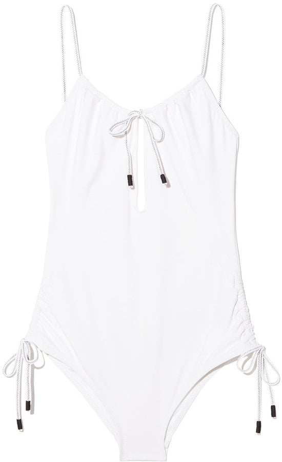 Candice Swanepoels White One Piece Swimsuit Popsugar Fashion 2803