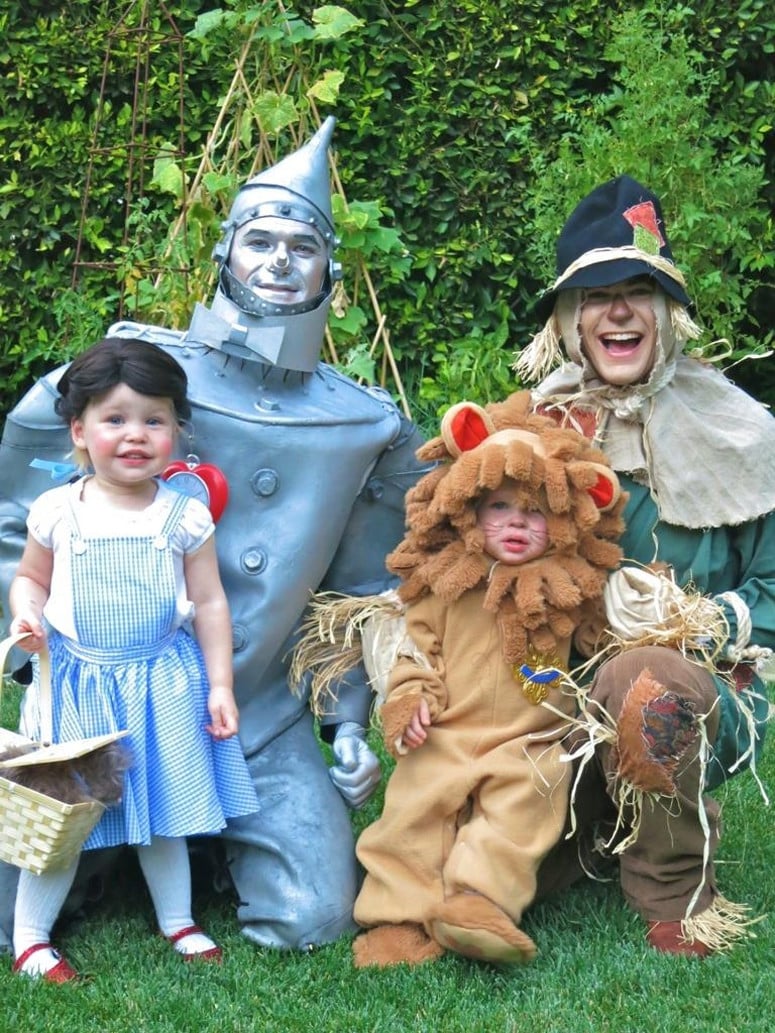 Neil Patrick Harris and His Family as Tin Man, Scarecrow, Dorothy, and the Cowardly Lion