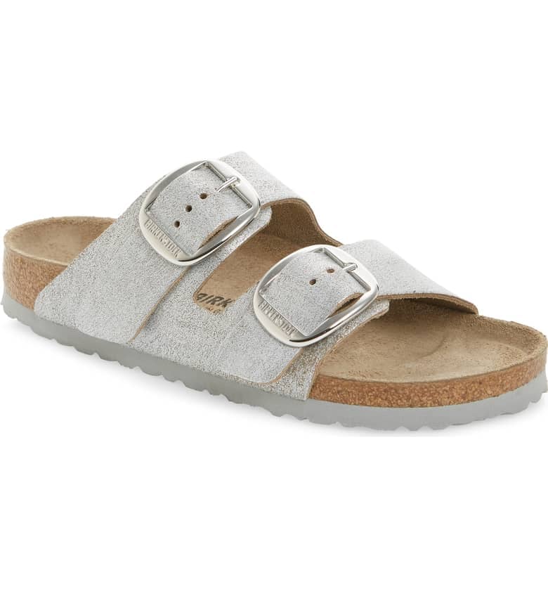 arizona double buckle slide sandals