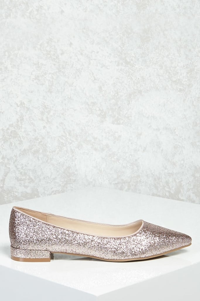 Forever 21 Glitter Pointed-Toe Flats