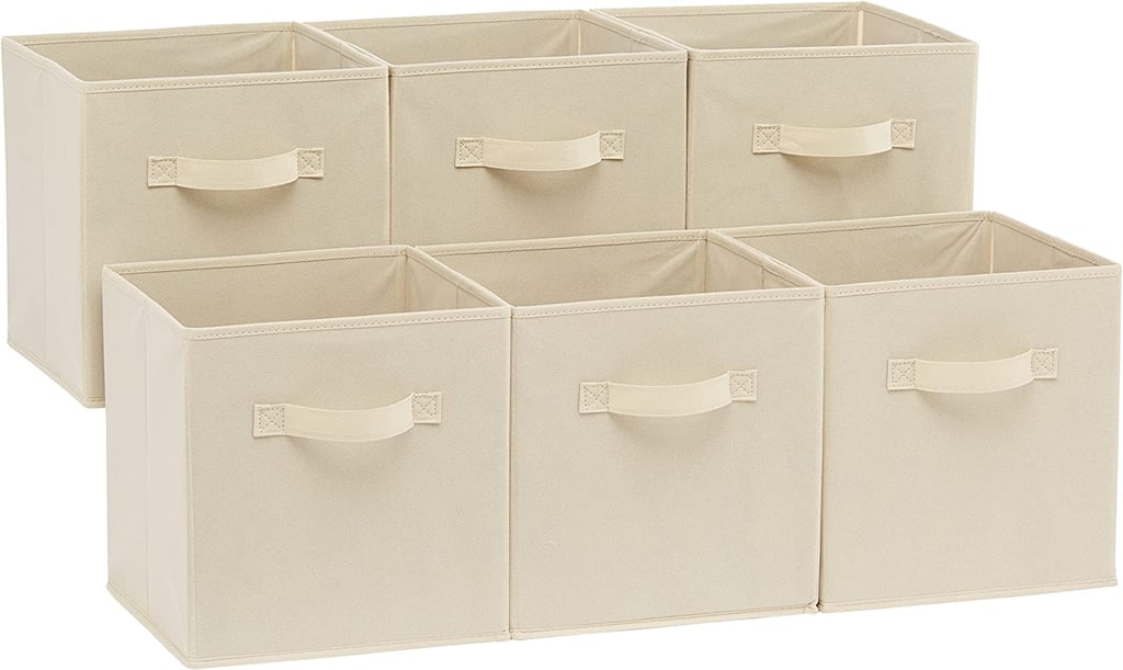 Fabric Cubes: Amazon Basics Collapsible Fabric Storage Cubes Organiser with Handles