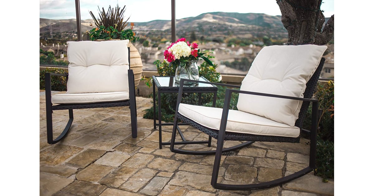 Featured image of post Outdoor Rocking Chair Bistro Set - Gliders, also called modern rocking chairs, normally have a smooth forwards and backwards motion vintage rocking chairs are beautiful and functional, but modern options offer a different set of advantages.