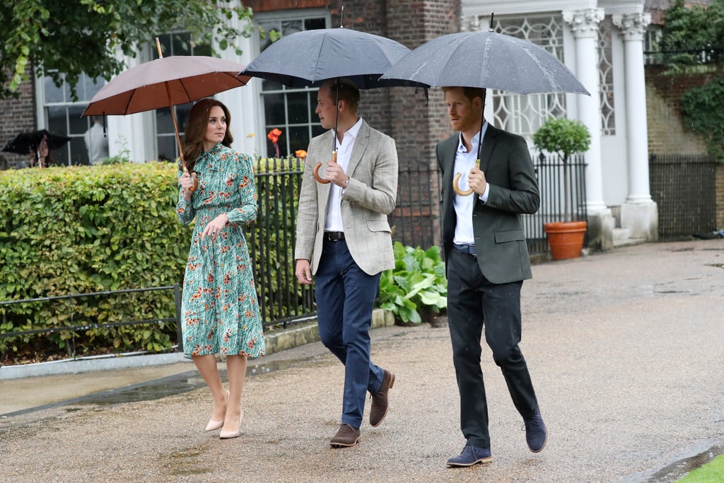 William and Harry at Princess Diana Garden Kensington Palace