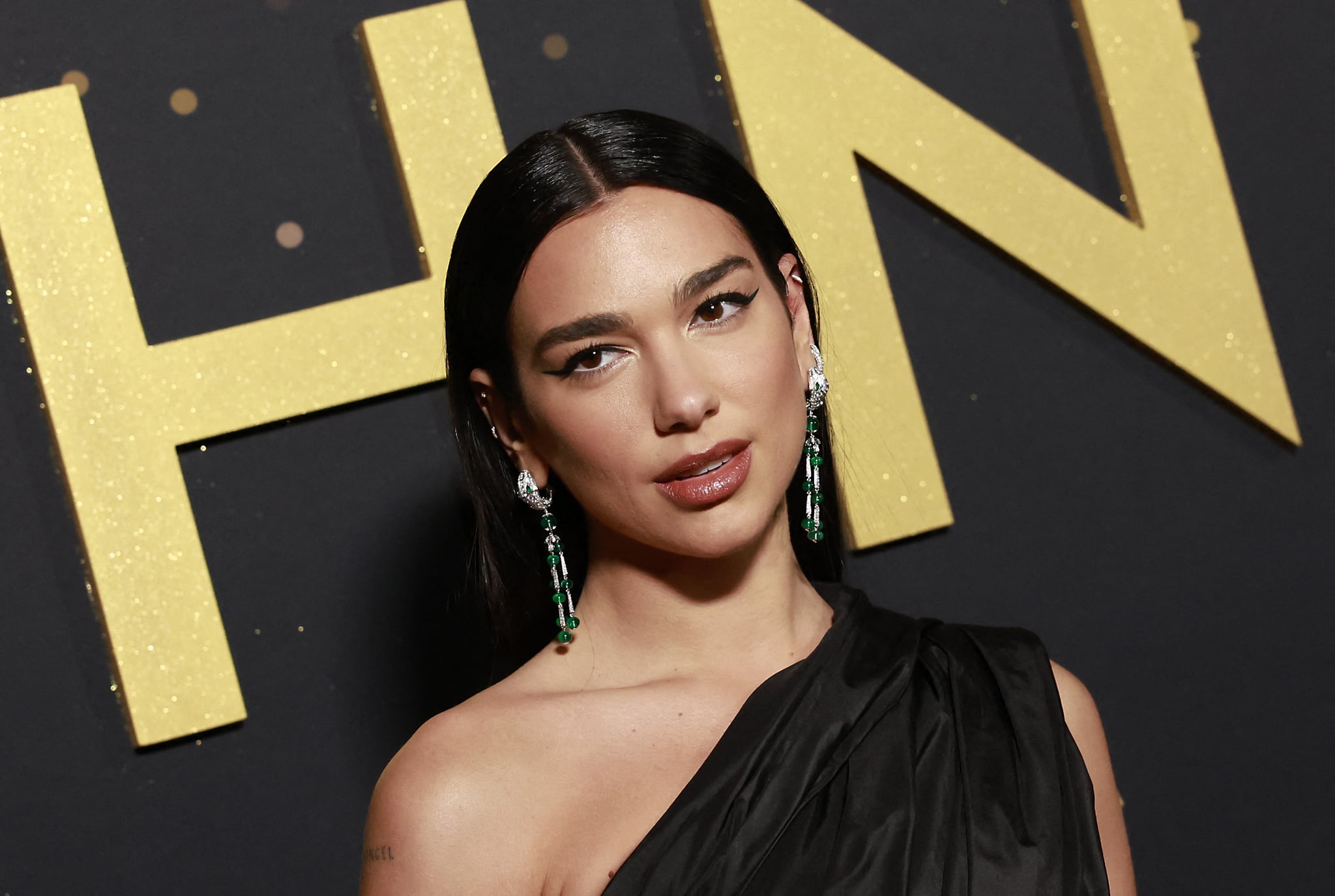 English singer Dua Lipa arrives for the Elton John Live: Farewell from Dodger Stadium, the last US performance by the British singer during his 