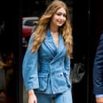 Gigi Hadid's Denim Suit Is Sexy, but Her Metallic Shoes Are What's Memorable