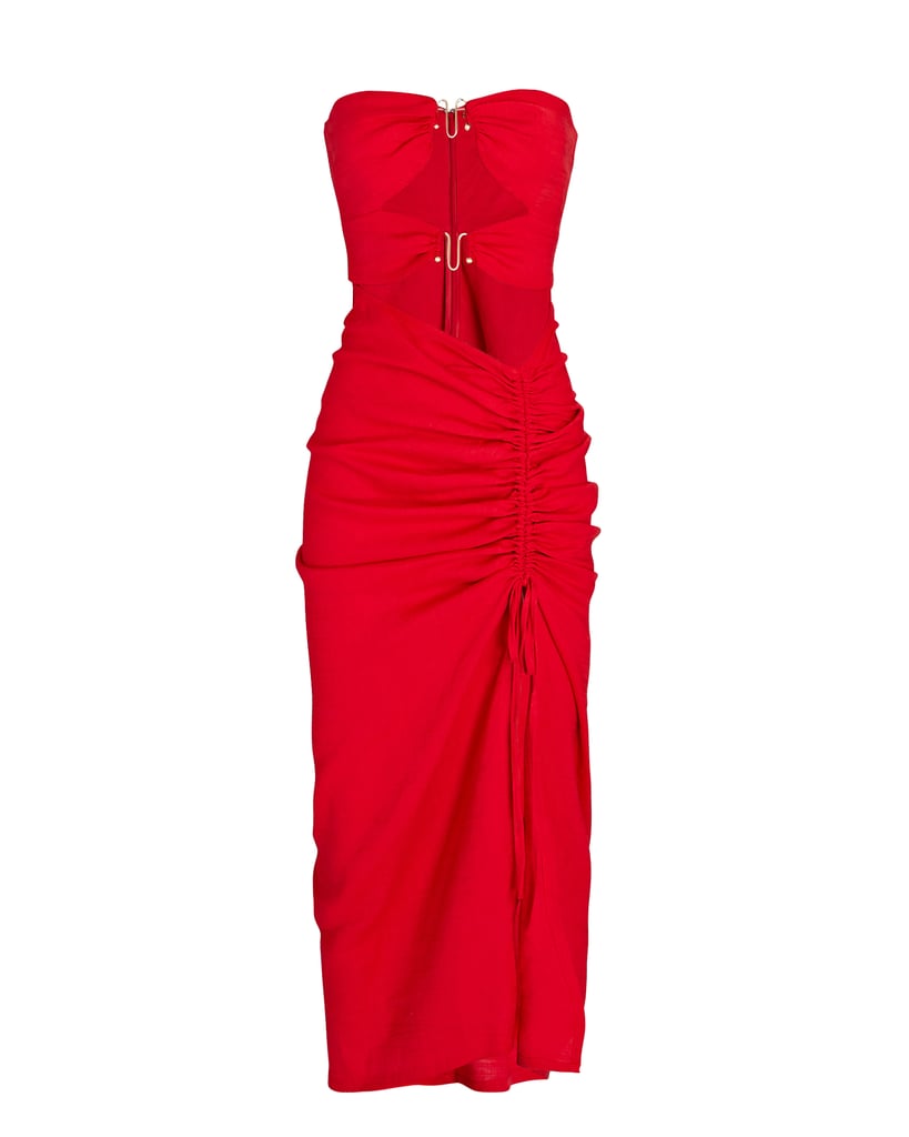Cult Gaia Donna Strapless Cut-Out Gauze Midi Dress