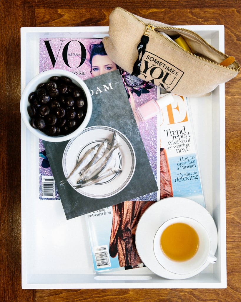 SECRET #3: GIVE YOURSELF A HELPING HAND
"My friend Rita Konig recommends hiding little 'treats' in various parts of the house to be consumed at the completion of each task. Her favorites are Violet Creams, but I like to buy a stack of new magazines. Even a 10-minute break to do your nails will do—whatever keeps you going. The main thing is not to stop until you're done!"