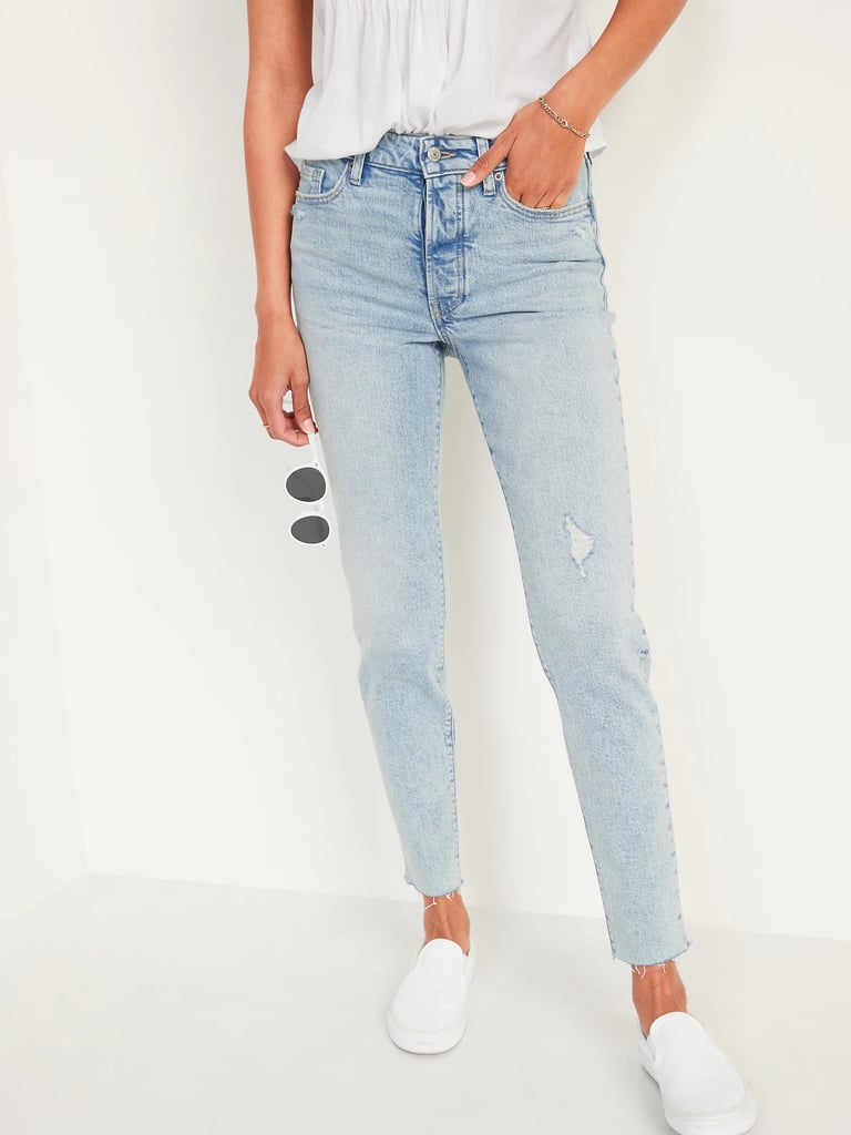 Old Navy High-Waisted O.G. Straight Button-Fly Cut-Off Jeans