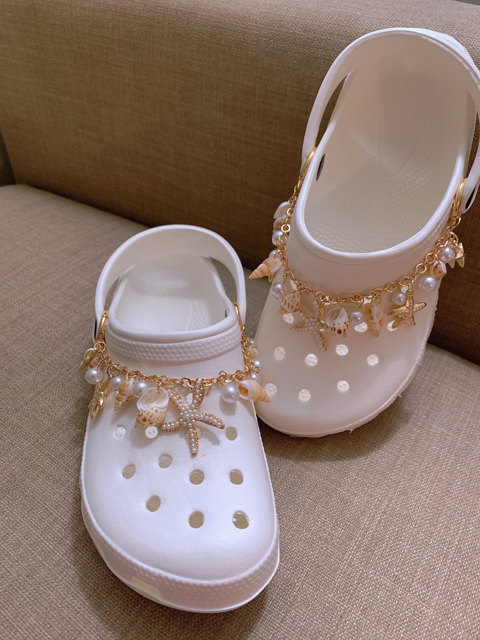 Chanel Crocs Sandals #crocs #crocssandals #crocscharms #chanel #glam #