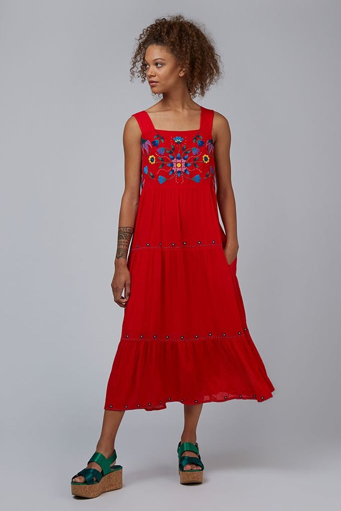 Louche Paz Embroidered Tiered Midi Dress