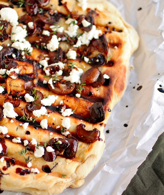 Mushroom and Goat Cheese Grilled Flatbread Grill Pan Recipes