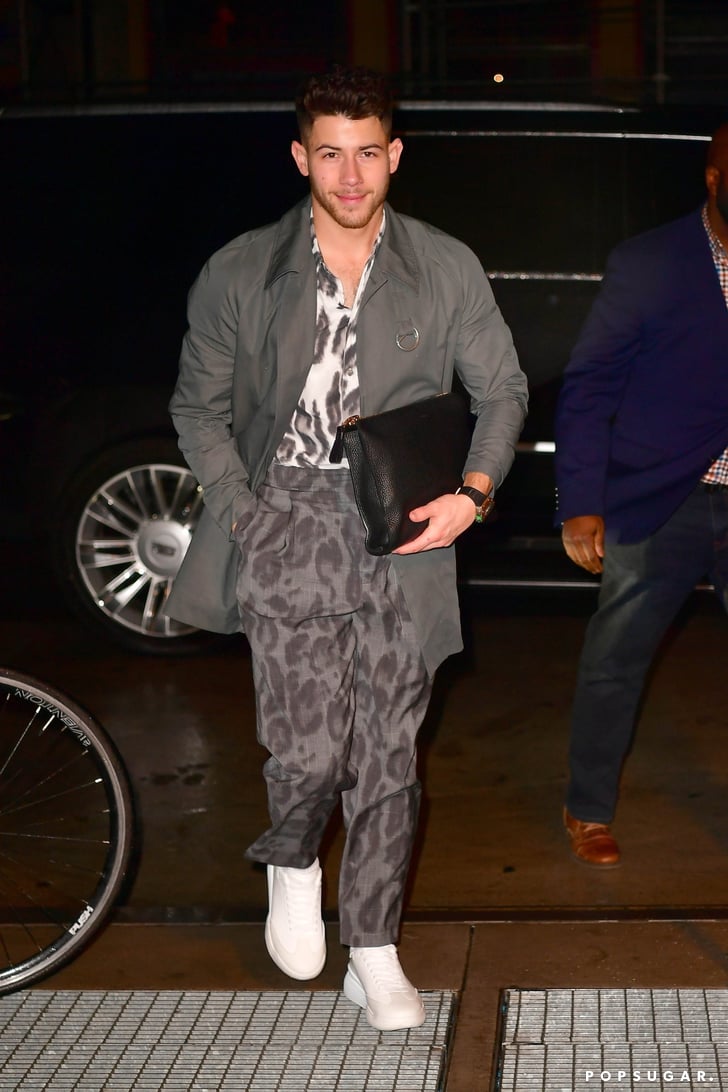 Nick Jonas Leopard-Print Outfit in New York