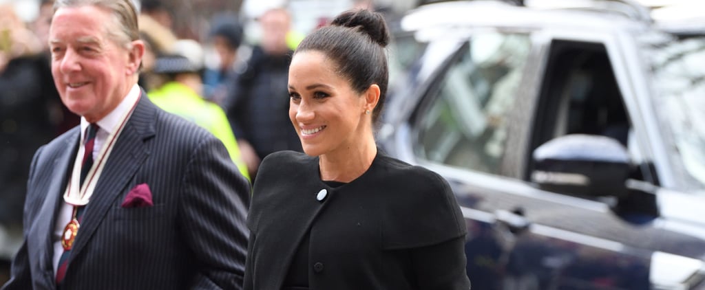 Meghan Markle's Black Givenchy Coat ACU Visit Jan. 2019