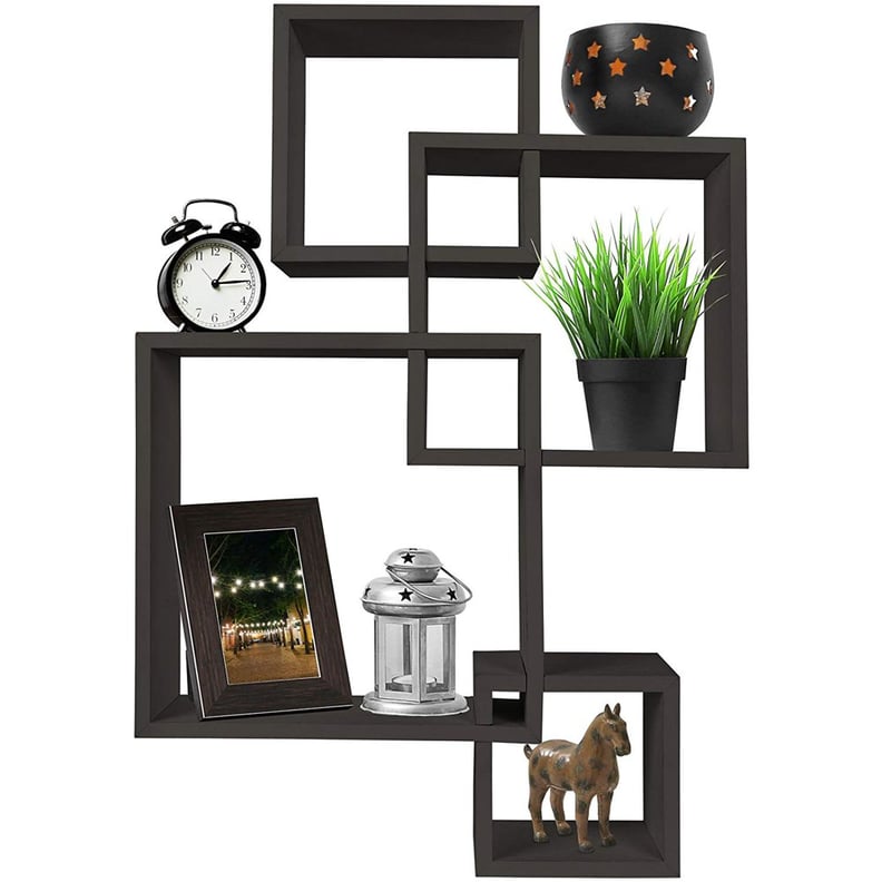 Greenco Decorative 4 Cube Intersecting Wall Mounted Floating Shelves