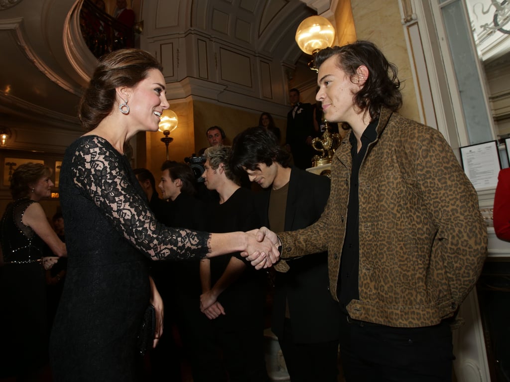 Harry Styles shook hands with Kate when they met at the Royal Variety Performance in November 2014.
