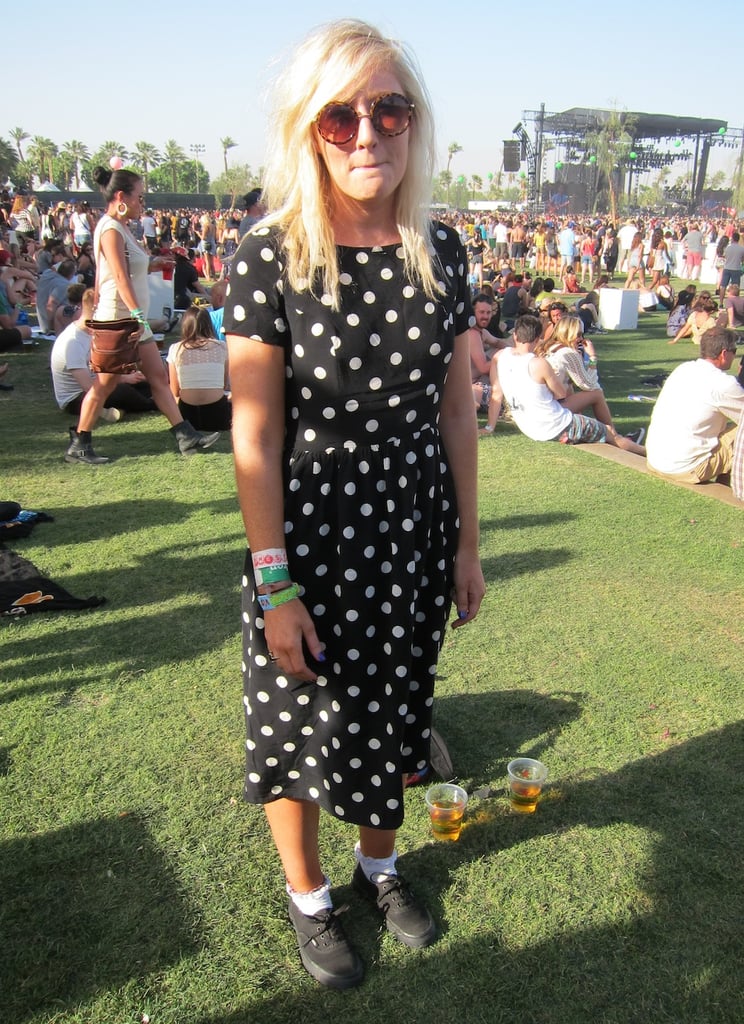 This music lover paired her cute polka dots with lace socks for a '90s moment.
Source: Chi Diem Chau