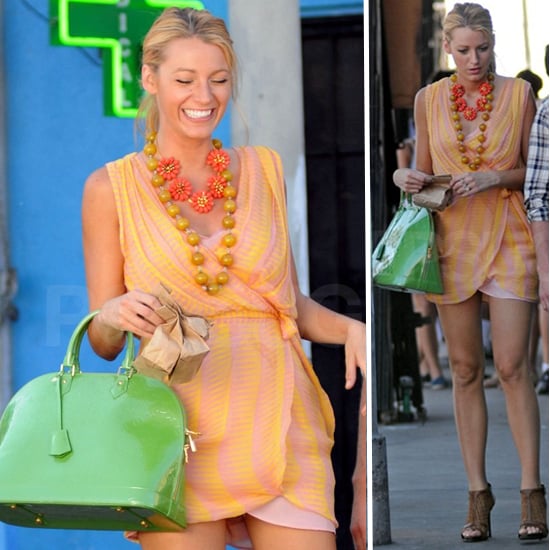 Blake Lively Carries Green Louis Vuitton Bag on Gossip Girl | POPSUGAR Fashion