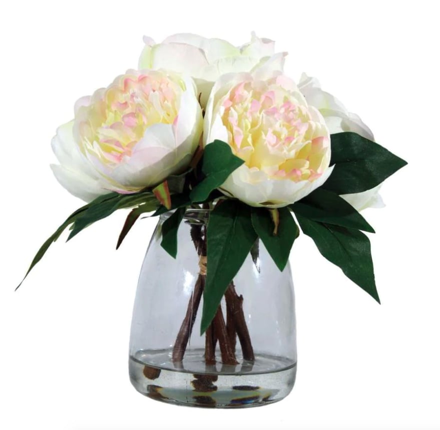 allen + roth White and Pink Indoor Artificial Peony Flowers
