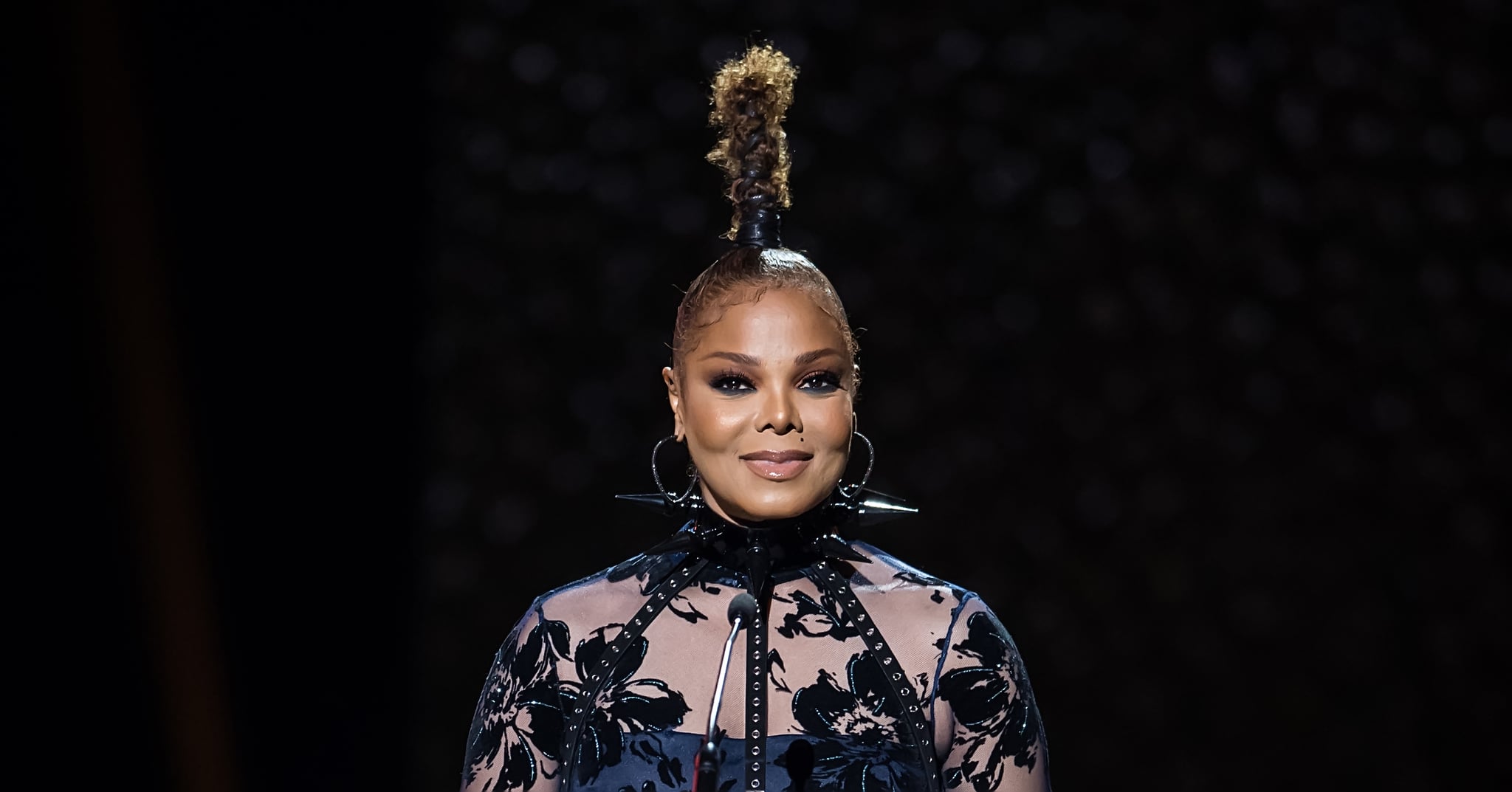 NEWARK, NJ - AUGUST 26:  Singer-songwriter and Rock Star Award recipient Janet Jackson speaks on stage during the 2018 Black Girls Rock! at New Jersey Performing Arts Centre on August 26, 2018 in Newark, New Jersey.  (Photo by Gilbert Carrasquillo/WireImage)