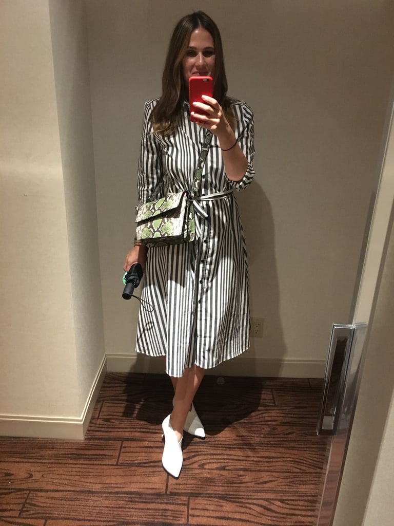 "I love how flattering and easy this dress is. I could, in fact, wear it everywhere, since the length and silhouette are nearly all-occasion appropriate — and because I'm stripe-obsessed, the print is just a bonus." — HWM